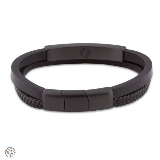 MOL 206 Armband Leder en RVS