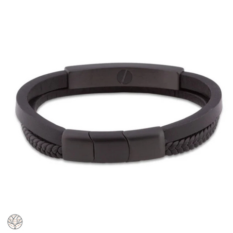 MOL 206 Armband Leder en RVS