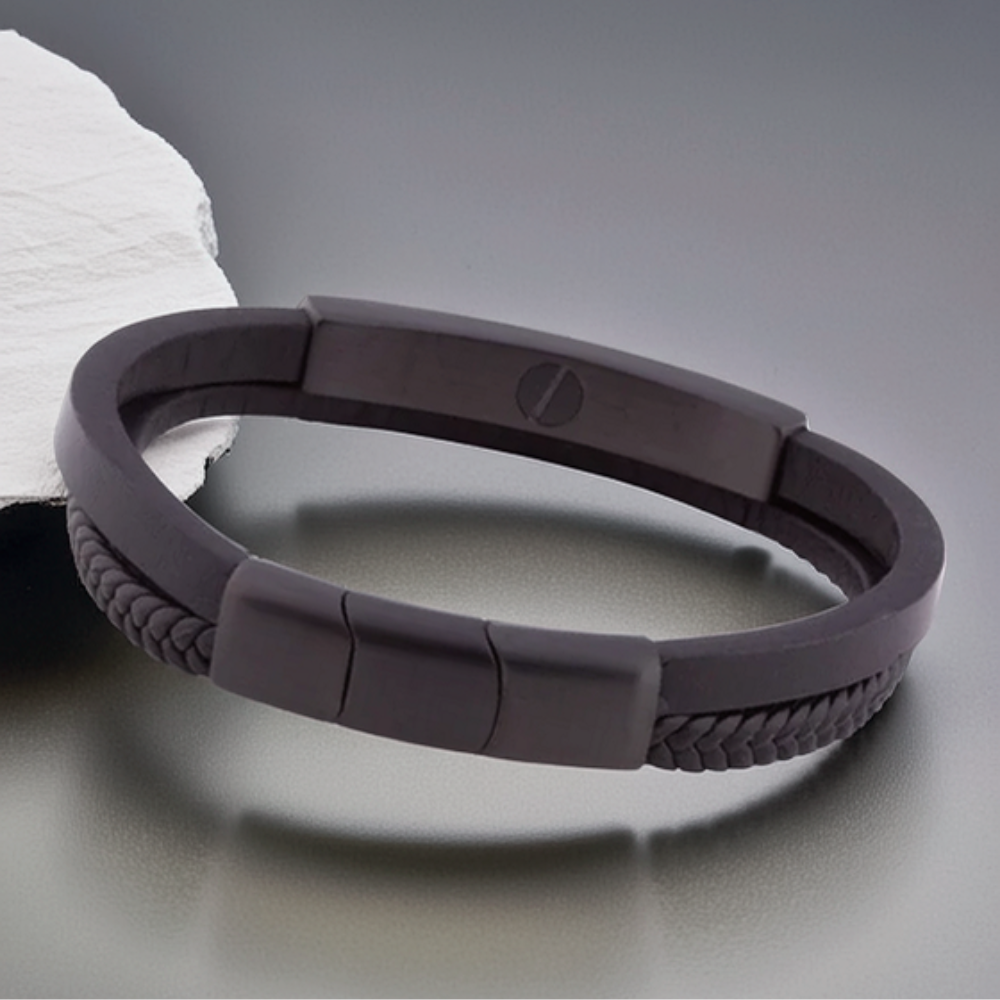 MOL 206 Armband Leder en RVS